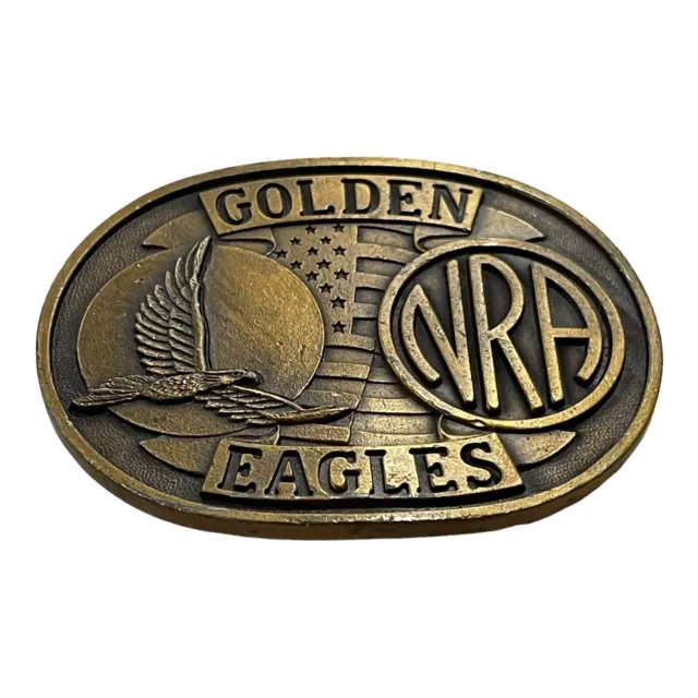NRA GOLDEN EAGLES Oval Belt Buckle Flag Flying Eagle Moon $10.71 - PicClick
