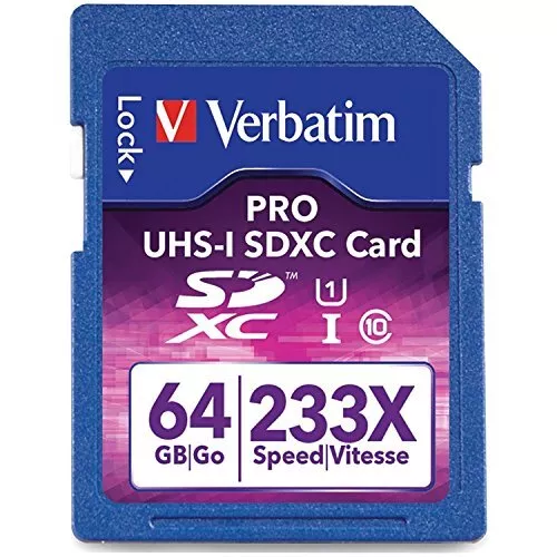 Verbatim 64 GB SDXC Flash Memory Card Black 97466