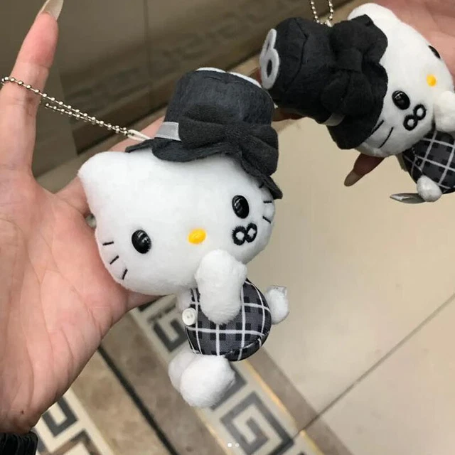HELLO KITTY HAT Bag Pendant Adorable Plush Keychain For Backpacks