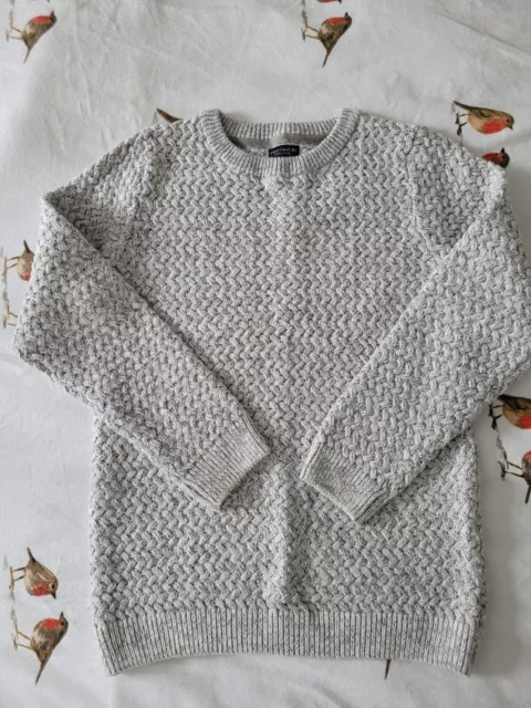 Next Cotton Cable Knit Grey Jumper Boys Age 7 Worn Once Immaculate