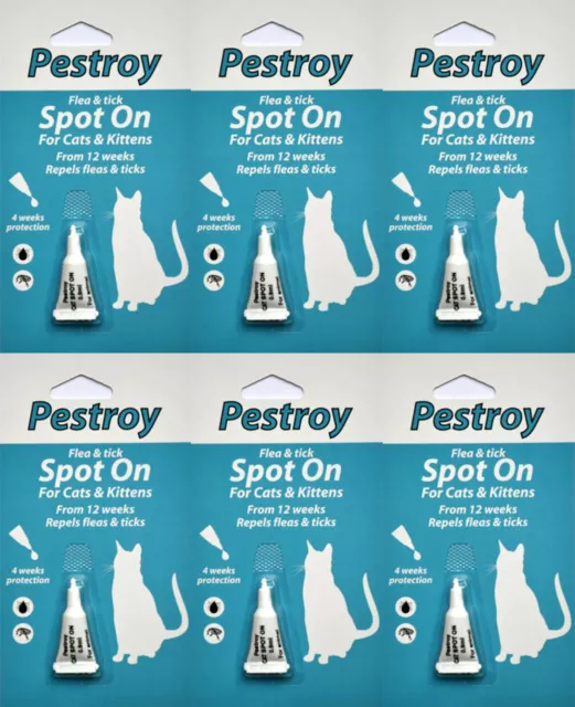 6 Months Pestrroy Flea and Tic treatment for Cats & Kittens For The Price of 6!