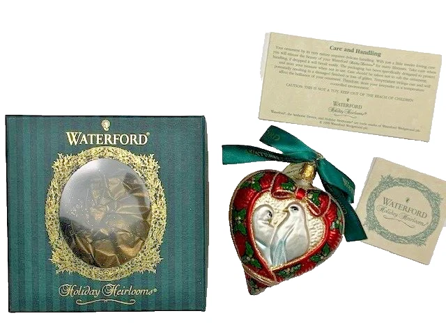 Waterford Crystal Holiday Heirlooms 2 Two Turtle Doves 12 Day Xmas Ornament 1999 Waterford Crystal Holiday Heirlooms 2 Two Turtle Doves 12 Day Xmas Ornament 1999