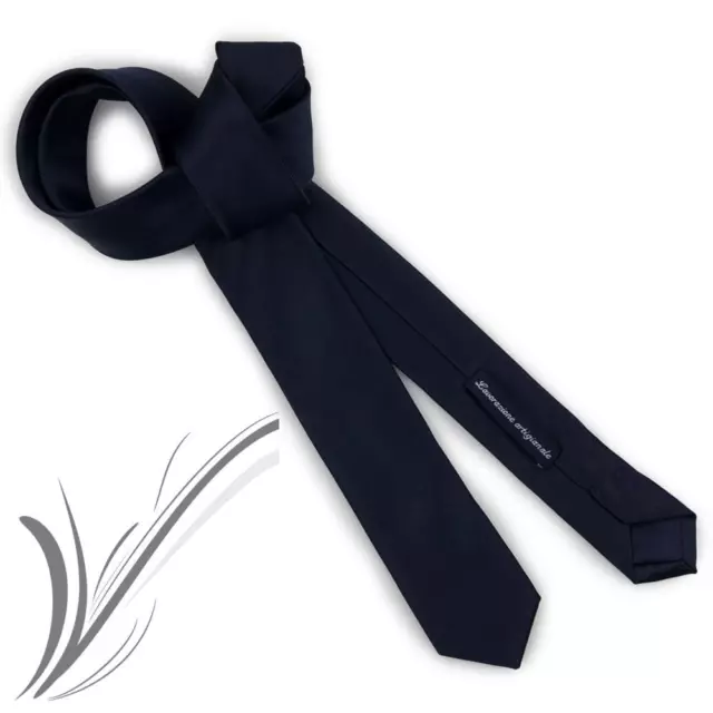 Cravatta slim blu sottile stretta uomo cucita a mano elegante cerimonia business