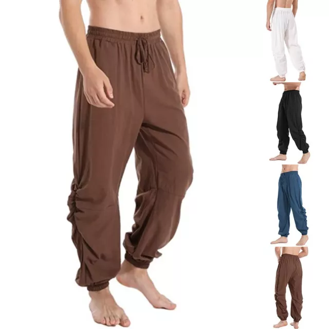 Unique Men's Casual Loose Pirate Bandage Trousers with Medieval Influence