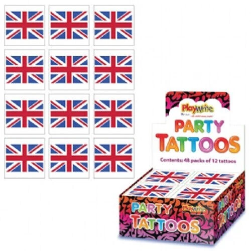 Niños Tatuajes Temporales Union Jack Bandera Fiesta Bolso Rellenos Favor Carnaval Deportes