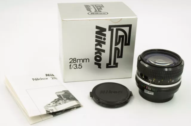 Nikon Nikkor 28mm f3.5 Non-AI Wide-Angle Lens w/Original Box & Manual, Near-Mint
