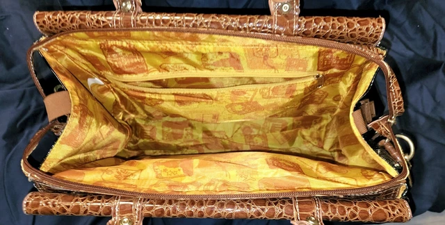 Samantha Brown Dowel Carry On Bag Black Croc Camel New With Tags 9