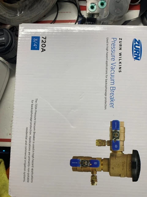Zurn Wilkins 3/4" 720A Pressure Vacuum Breaker Assembly water pressure 150 PSI
