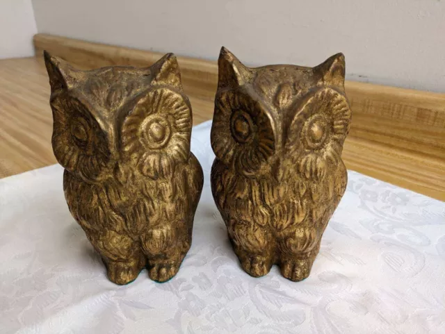 Vtg. LJ Original made in Japan metal owl pair.