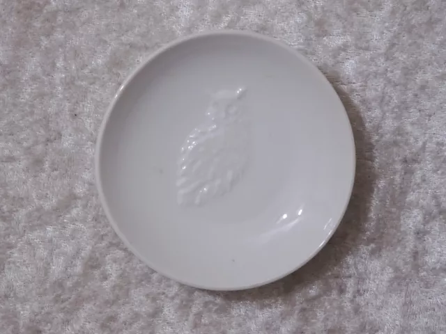 Piccolo KPM Berlino Design Porcellana Piastra da Muro Gufo - Vintage - 8 CM