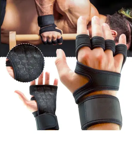 Fitness Gloves Weight Lifting Gym Workout Training Wrist Wrap Strap