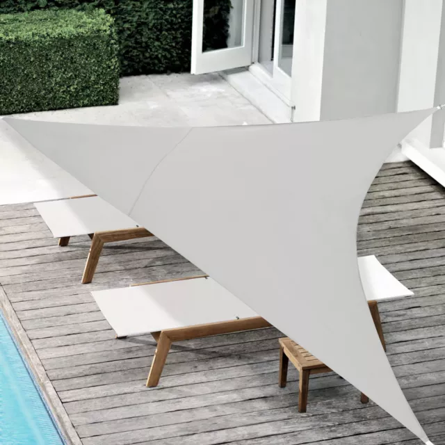 [en.casa] Toldo Vela de Sombra para jardín Gris claro Parasol 360x360x360cm