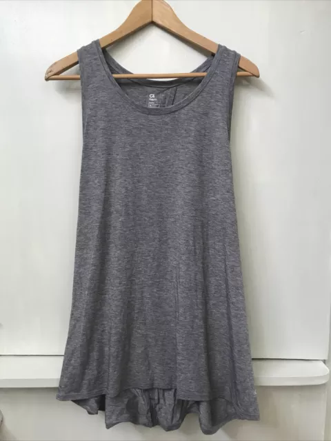 Gap Fit Tank GapFit Breathe Open-Back Tie Back Tank Athletic Top Gray XL