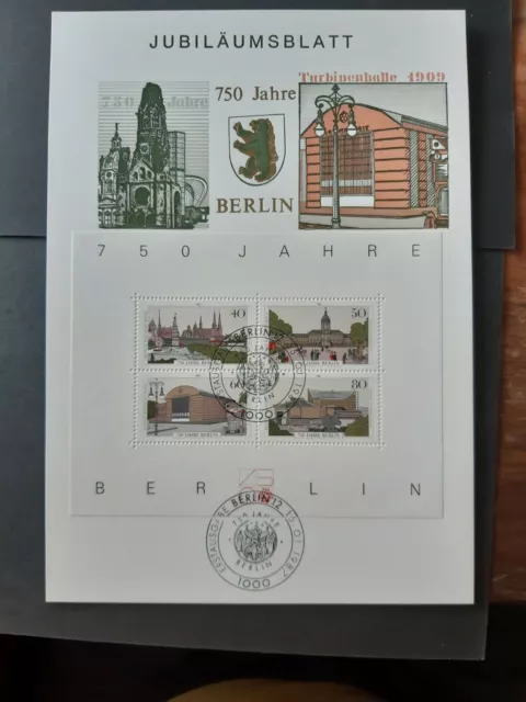 Berlin Mi.Nr. Block 8  Jubiläumsblatt Turbinenhalle FDC (2)