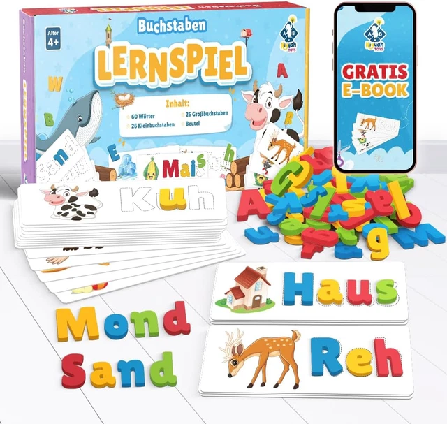 BUCHSTABEN & WÖRTER Alphabet Lernen Lernspielzeug Vorschule