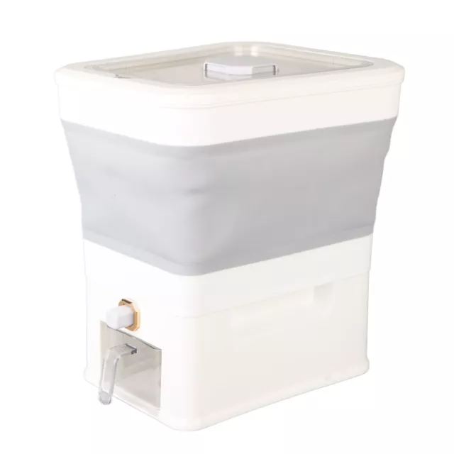 (White)25 Lbs Rice Dispenser Foldable Sealed Large Capacity Grain Storage CM