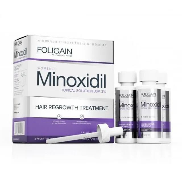Foligain® Minoxidil 2% Traitement Repousse Des Cheveux Pour Femme