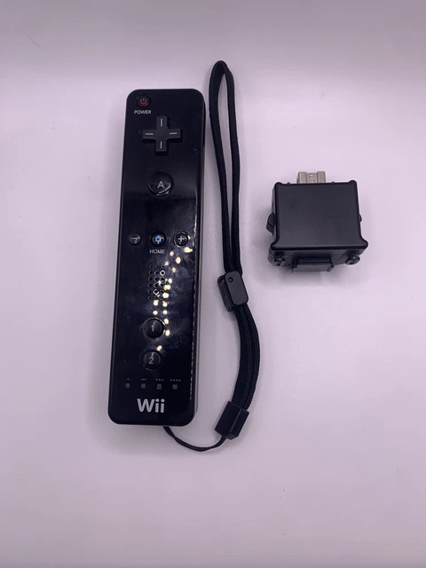 Original OEM Black Wii Controller RVL-003  With Motion Plus Adapter (SEE DESC)