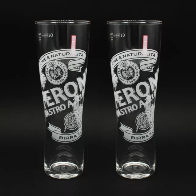 Peroni Nastro Azzurro Glass Brand New One Pint MAN CAVE (Set of 2)