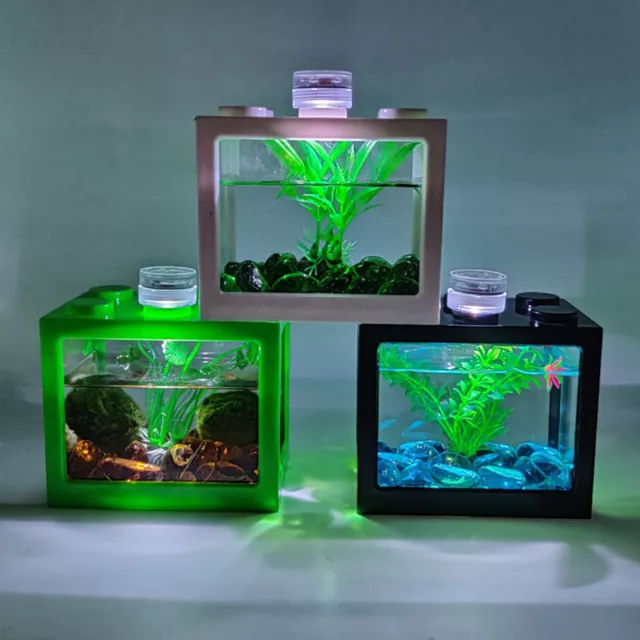 Fish Tank Transparent Acrylic Table LED Light Aquarium Fish Tank for Indoor