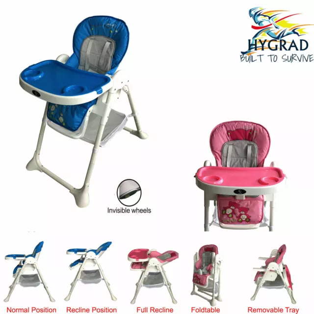 Hygrad Foldable 3 IN 1 Baby Toddler Infant Highchair Feeding Recliner Seat Chair