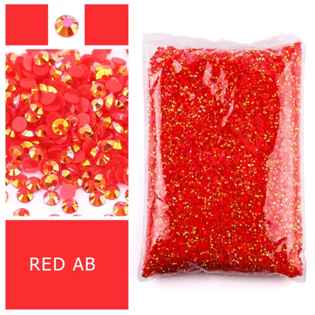 10,000pcs 2mm SS6 Jelly AB Crystal Flatback Resin Round Rhinestones Gem Nail Art