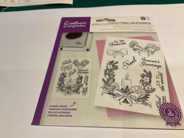 Crafters Companion " CANDLELIT CHRISTMAS " Photopolymer Stamps-8 PIECES -  New:
