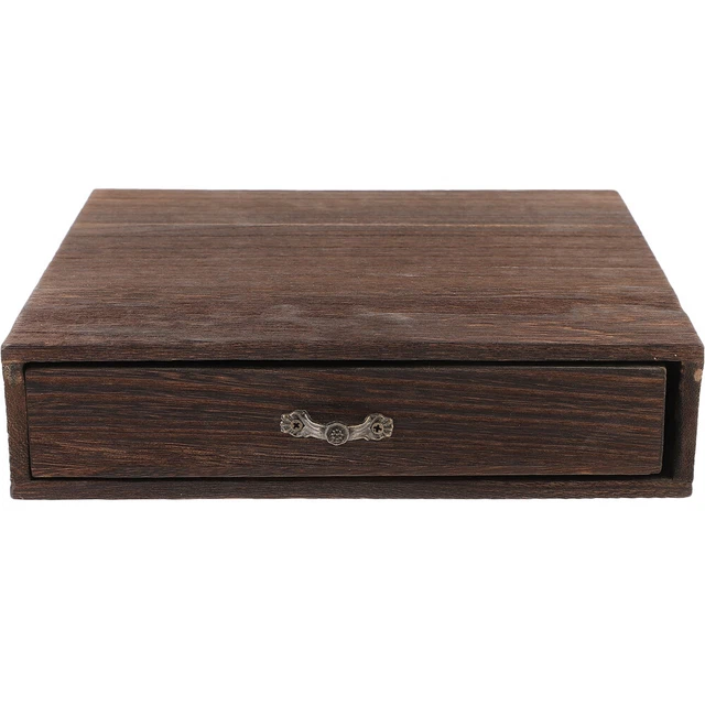 PORTAPENNE CON CASSETTO in legno organizzatore scrivania supporto