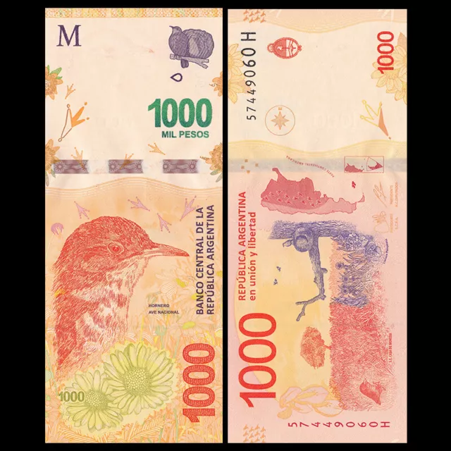 Argentina 1000 Pesos, ND(2017), P-366, UNC