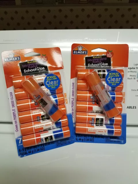 NEW ELMERS WASHABLE Glue Sticks Disappearing Purple Lot of 14 Two Packs  $8.99 - PicClick