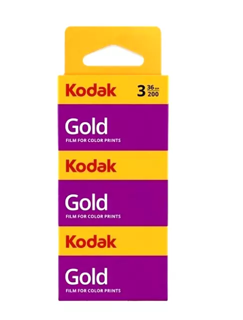 KODAK GOLD 200 36exp COLOUR FILM TRIPLE PACK - Dated 03/2026