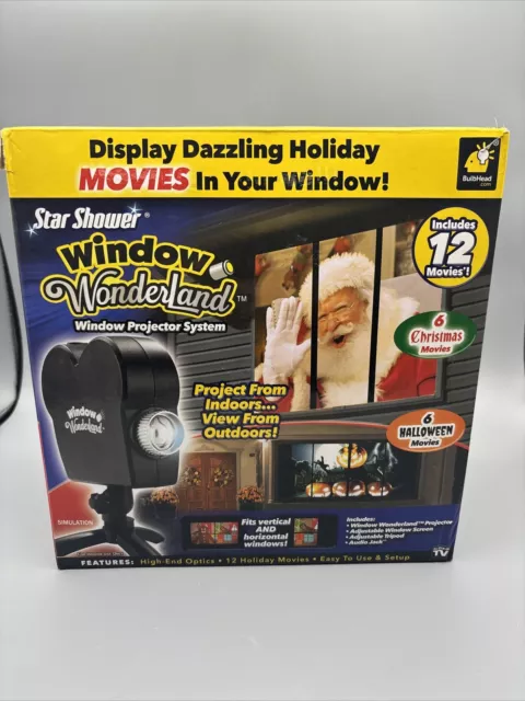 Star Shower Window Wonderland Projector System-12 Movies-Christmas & Halloween