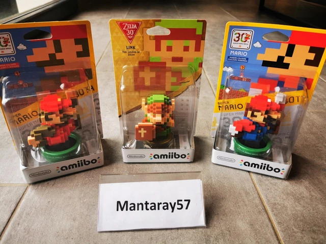 Lot de 3 figurines Amiibo Mario Zelda Link 30th anniversaire neuf
