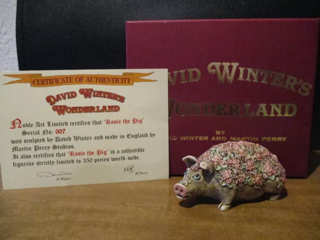 Harmony Kingdom Artist David Winter's Wonderland Rosie Pig UK Made 007/350 DWWPI