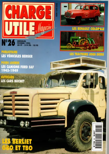 Charge Utile Magazine N026 95 Tracteurs John Deere Cars Buchet Ford Saf