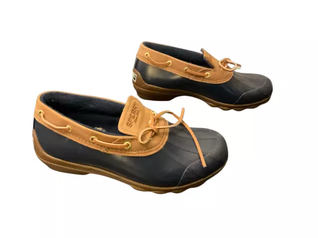 Sperry Womens Saltwater 1-Eye Rain Leather Duck Shoes Water Resistant