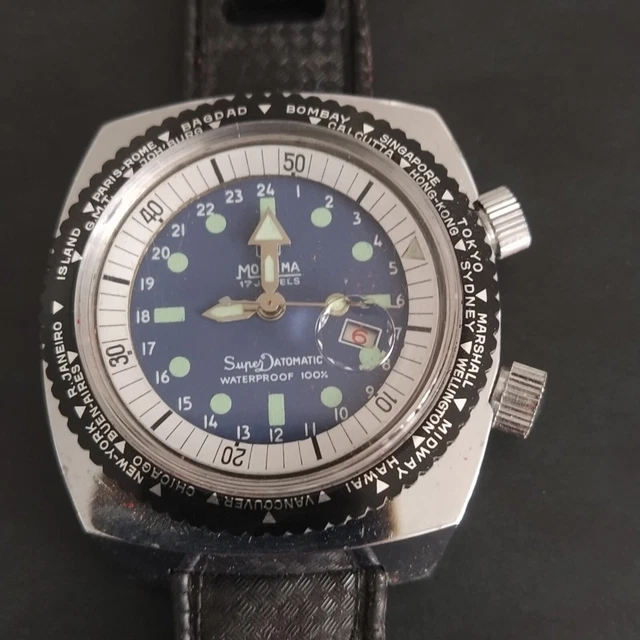 Montre De Plongée Vintage Mortima 17 Rubis - Mécanique Manuelle, Étanche - Boîtier Acier Argenté - Occasion