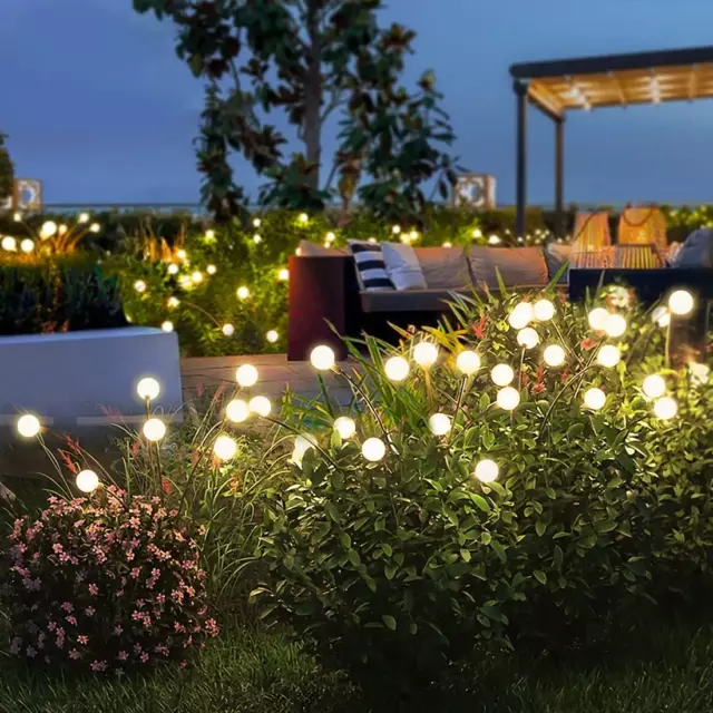 8 LED jardin solaire lumières de luciole imperméables extérieures