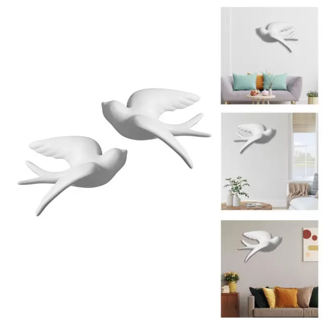 Set mit 2 modernen 3D Vogel Wanddekorationen für Zuhause, Büro, Garten, S nach