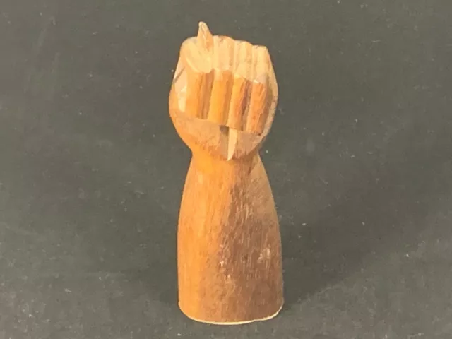 Mano Fico Figa Hand Carved Wood 4.5" Figure