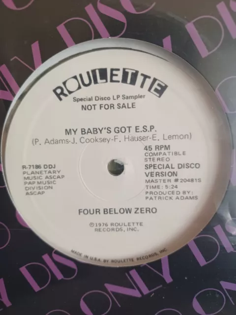 modern soul Four Below Zero"my baby's got E.S.P Roulette 12" demo 2