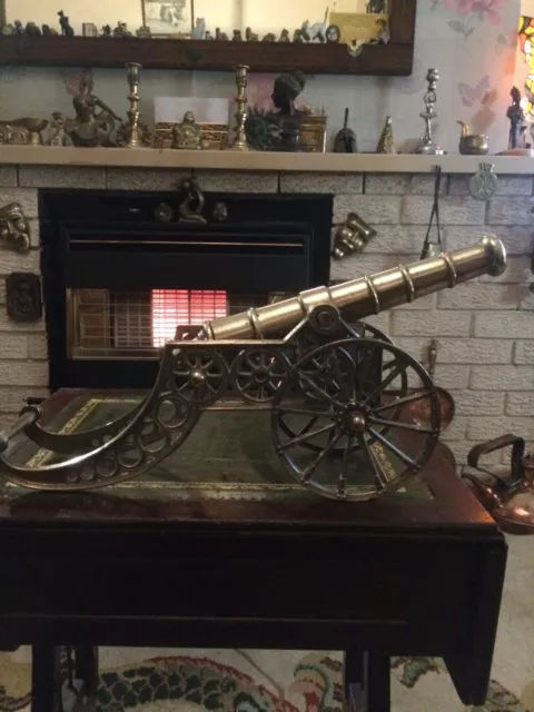 Vintage  BRASS Field Gun Cannon Large, Heavy