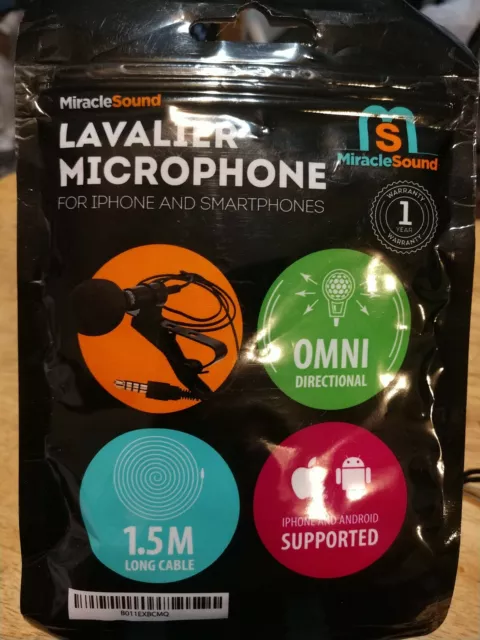 Professional Lavalier Lapel Microphone Omnidirectional Mic for iPhone Android US