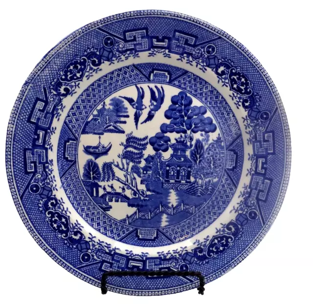 Ridgway Semi China England Blue Willow Plate 9 3/4 In