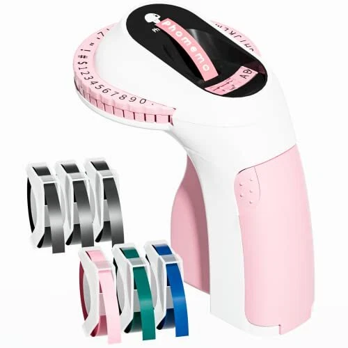 Phomemo E975 Embossing Label Maker Machine with 6 Tapes 3D Portable Embossed ...