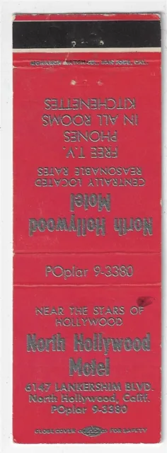North Hollywood Motel North Hollywood Calif. Empty Matchcover