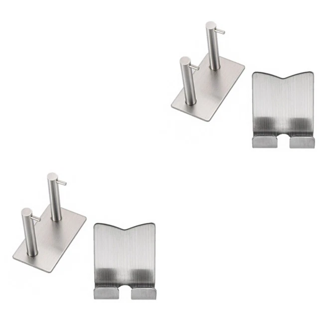 2 piezas Secador de pelo Soporte Pared Montado Con Acero Inoxidable Autoadhesivo
