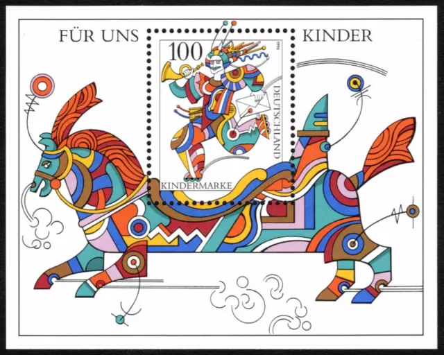 BRD FRG #MiBl35 MNH S/S 1996 Post Runner Horse Stylised [1925 YTBF34 SGMS2708]