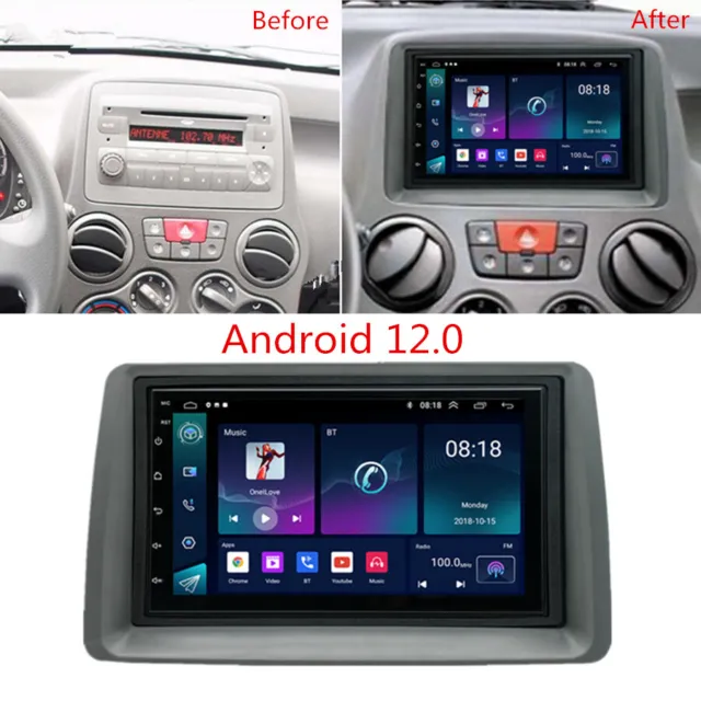 7Zoll Android 12.0 Autoradio Stereo GPS Wifi Player FM Für Fiat Panda 2003-2012