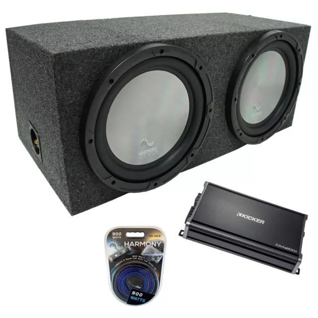 Universal Car Stereo Rearfire Sealed Dual 15" Harmony A152 Sub Box & CX1200.1